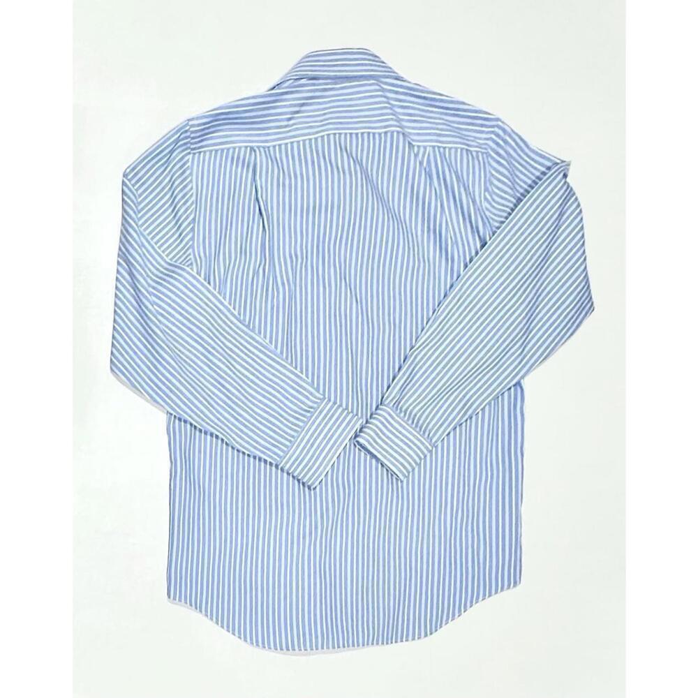 Croft & Barrow Men's Classic Fit Non-Iron Cotton Blue & White Stripes 15 32/33 - Picture 14 of 15